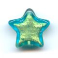 Etoile feuille d'or 13 mm Aquamarine x1