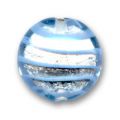 Bomb�e 12 mm feuille d'argent stri�e Bleu ciel x1