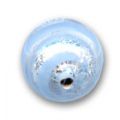 Ronde  8 mm feuille d'argent stri�e Bleu ciel x1