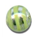 Ronde  8 mm feuille d'argent stri�e Peridot x1