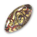 Olive 30x15 mm feuille d'or aventurine Chalk Siam x1