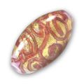 Olive 30x15 mm feuille d'or aventurine Rose x1