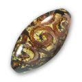 Olive 30x15 mm feuille d'or aventurine Topaz x1