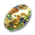 Olive Inclusion feuille d'or 12x8 mm x1