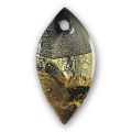 Pendentif feuille 88x44 mm Multi Gold  x1