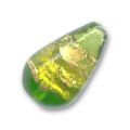 Poire verte feuille d'or 18x10 mm x1