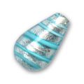 Poire feuille d'argent stri�e Aquamarine 18x10 mm x1