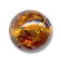 Ronde  8 mm feuille d'or Ambre x1