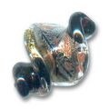Spirale aventurine feuille d'or et d'argent 22 mm Noire x1