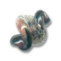 Spirale aventurine feuille d'or et d'argent 12 mm Noire x1