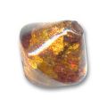 Toupie feuille d'or 10 mm Ambre x1