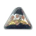 Triangle aventurine feuille d'or et d'argent 15x19 mm Noir x1