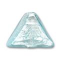 Triangle feuille d'argent 15x19 mm Aquamarine  x1
