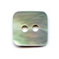 Bouton Nacre carr� 10 mm Naturel iris� x1