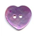 Lot de 11 Boutons Nacre Coeur 15 mm Lila
