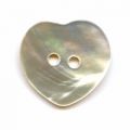 Lot de 12 Boutons Nacre Coeur 15 mm Naturel