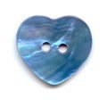 Lot de 13 Boutons Nacre Coeur 15 mm Turquoise