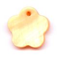 Pendentif fleur Nacre 12,5 mm Orange x1