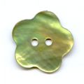 Lot de 12 Boutons Nacre Fleur 20 mm Vert Olive