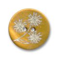 Bouton Nacre Mat grav� 18 mm Gold x1