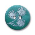 Bouton Nacre Mat grav� 18 mm Green Turquoise x1