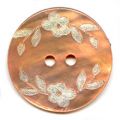 Bouton Nacre grav� 22 mm P�che x1