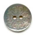 Bouton laser Nacre 15 mm Bleu bronze x1