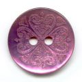 Bouton laser Nacre 15 mm Violet fonc� x1
