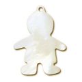 Pendentif Nacre 22 mm Gar�on x1