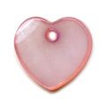 Pendentifs coeur Nacre 12 mm Mauve x10