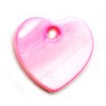 Pendentifs coeur Nacre 12 mm Rose x10