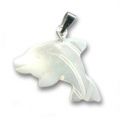 Pendentif dauphin Nacre 16 mm Naturel x1