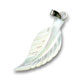 Pendentif feuille Nacre 28 mm Naturel x1