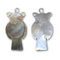 Pendentif hibou Nacre 26x14 mm Black Iris x1