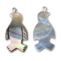 Pendentif pingouin Nacre 28x14 mm Black Iris x1