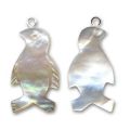 Pendentif pingouin Nacre 28x14 mm Naturel Iris x1