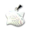Pendentif poisson Nacre 18 mm Naturel x1