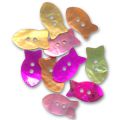 Set of 10 Mother-of-Pearl Fish-shaped Buttons 20mm