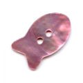 Lot de 10 Boutons Nacre Poisson 20 mm Rose