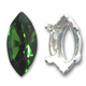 Navette 10x5 mm Fern Green + serti