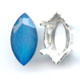 Navette 10x5 mm White Opal Sky Blue + serti
