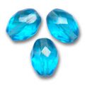 Olives facett�es 11x8 mm Aquamarine x20