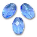 Olives facett�es 11x8 mm Light Sapphire x20