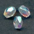 Olives facett�es  6x4 mm Crystal AB x25