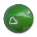 Ronde en argile d�cor coeur 15 mm Green x1