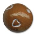 Ronde en argile d�cor coeur 15 mm Caramel x1