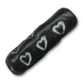 Tube en argile d�cor coeurs 22x9 mm Jet x1