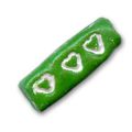Tube en argile d�cor coeurs 22x9 mm Green x1