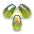 Poires facett�es 10x7 mm Olivine x20