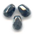Poires facett�es 7x5 mm Jet Hematite x25